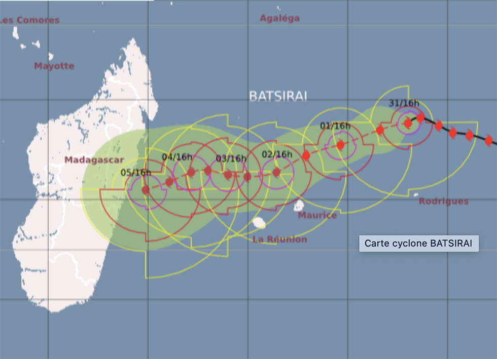 Des horaires de vols modifiés en raison du cyclone Batsirai