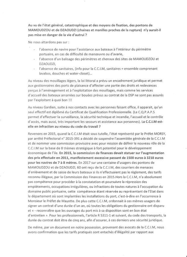 Le collectif des usagers des pontons de plaisance interpelle les autorités