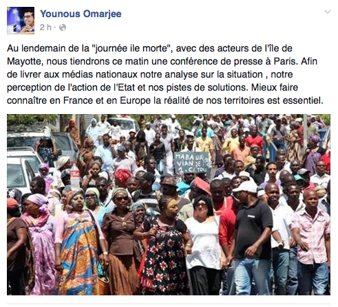 Une conférence de presse à Paris pour parler de Mayotte