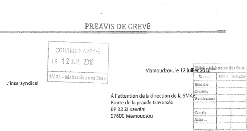 Préavis de grève à la SMAE