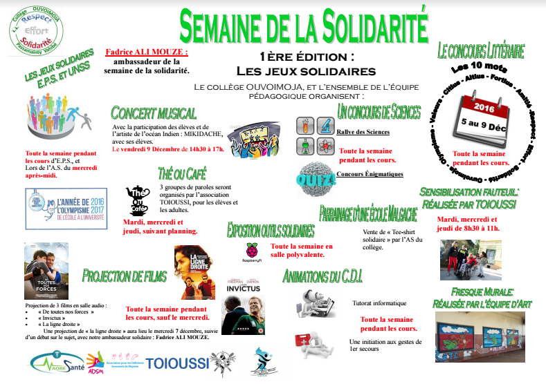 Une semaine solidaire au collège de Passamainty