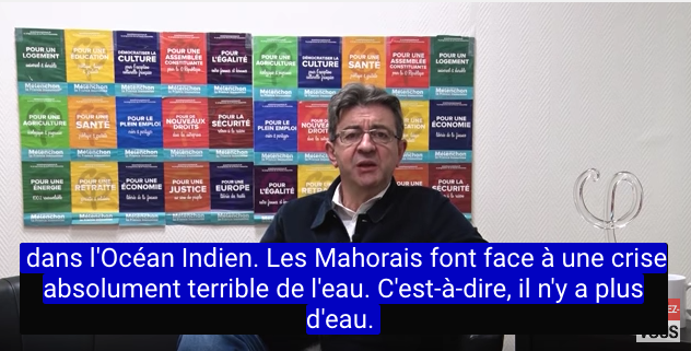 Mélenchon alerte sur la crise de l’eau à Mayotte