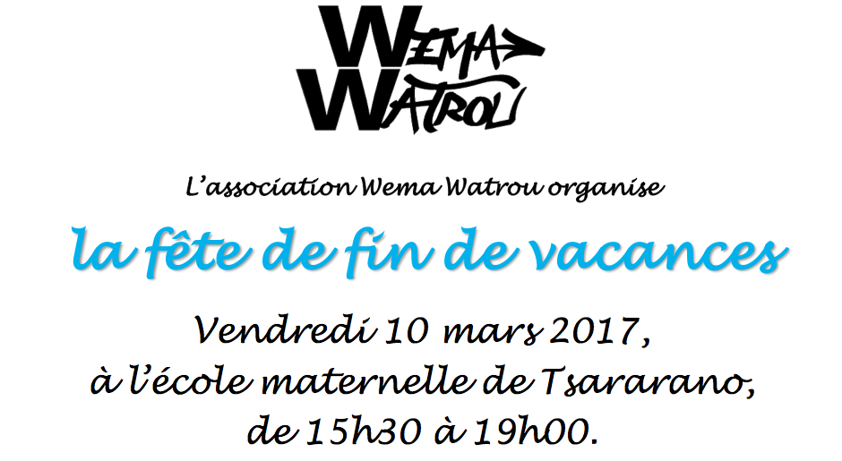 Fête de fin des vacances à Tsararano