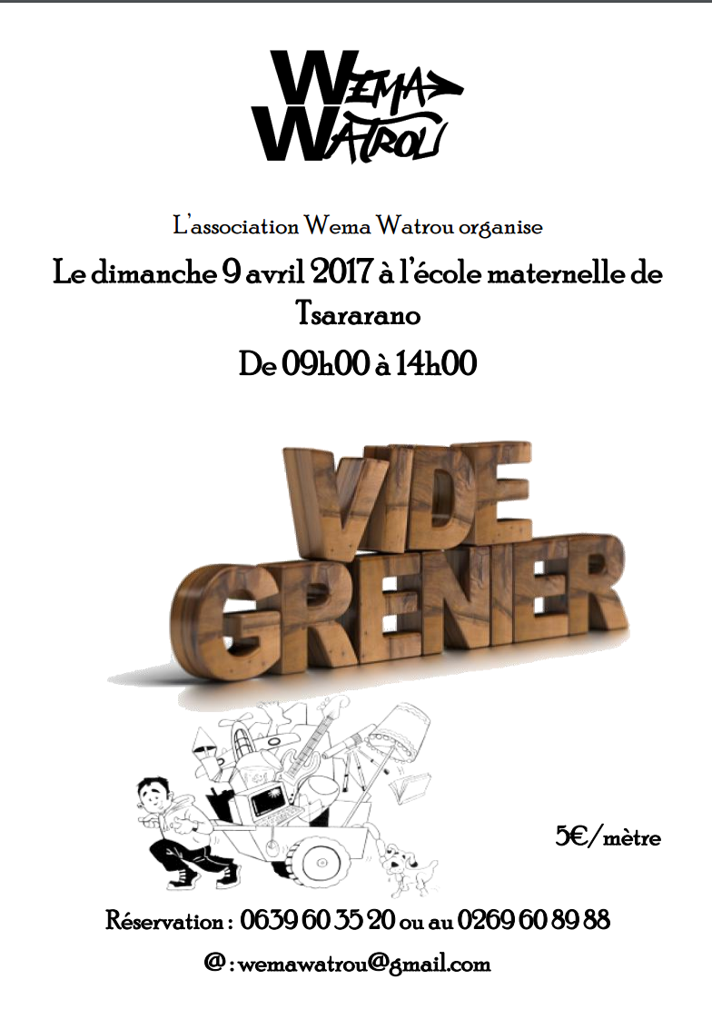 Vide grenier à Tsararano début avril