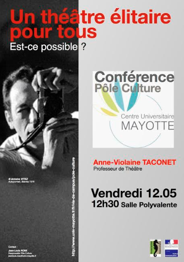 Le théâtre à l’honneur lors de la prochaine conférence du pôle culture du CUFR