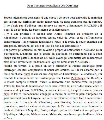 Tribune de Max Dubois “Pour l’honneur républicain des Outre-mer”