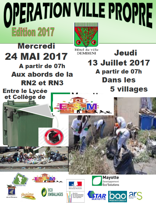 Opération “Ville Propre” à Dembéni dans deux jours