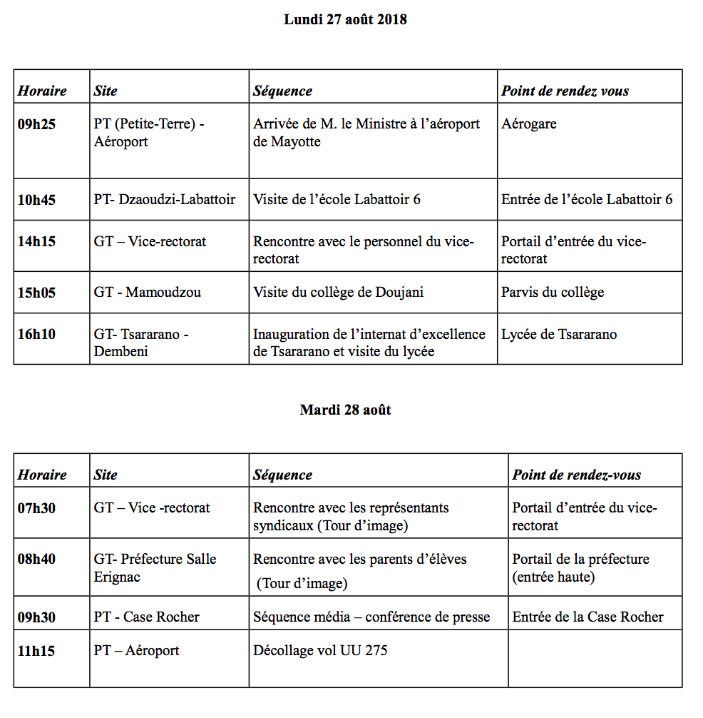 Un programme chargé pour le ministre de l’éducation nationale
