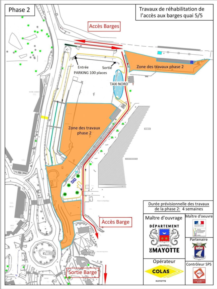 Travaux d’accès à la barge de Mamoudzou du 25 février 2019 au 1er juin 2019