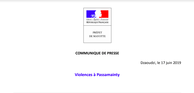 Violences à Passamainty : un individu placé en garde à vue