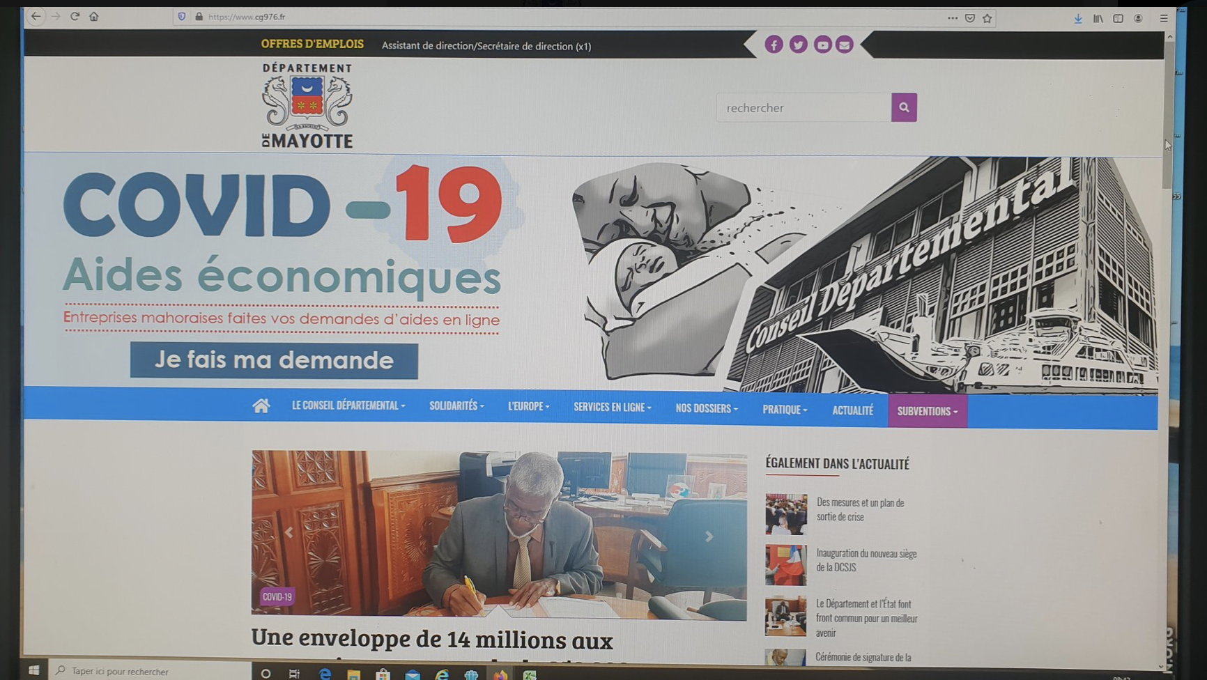 COVID-19 : Aides économiques départementales, les modalités pratiques