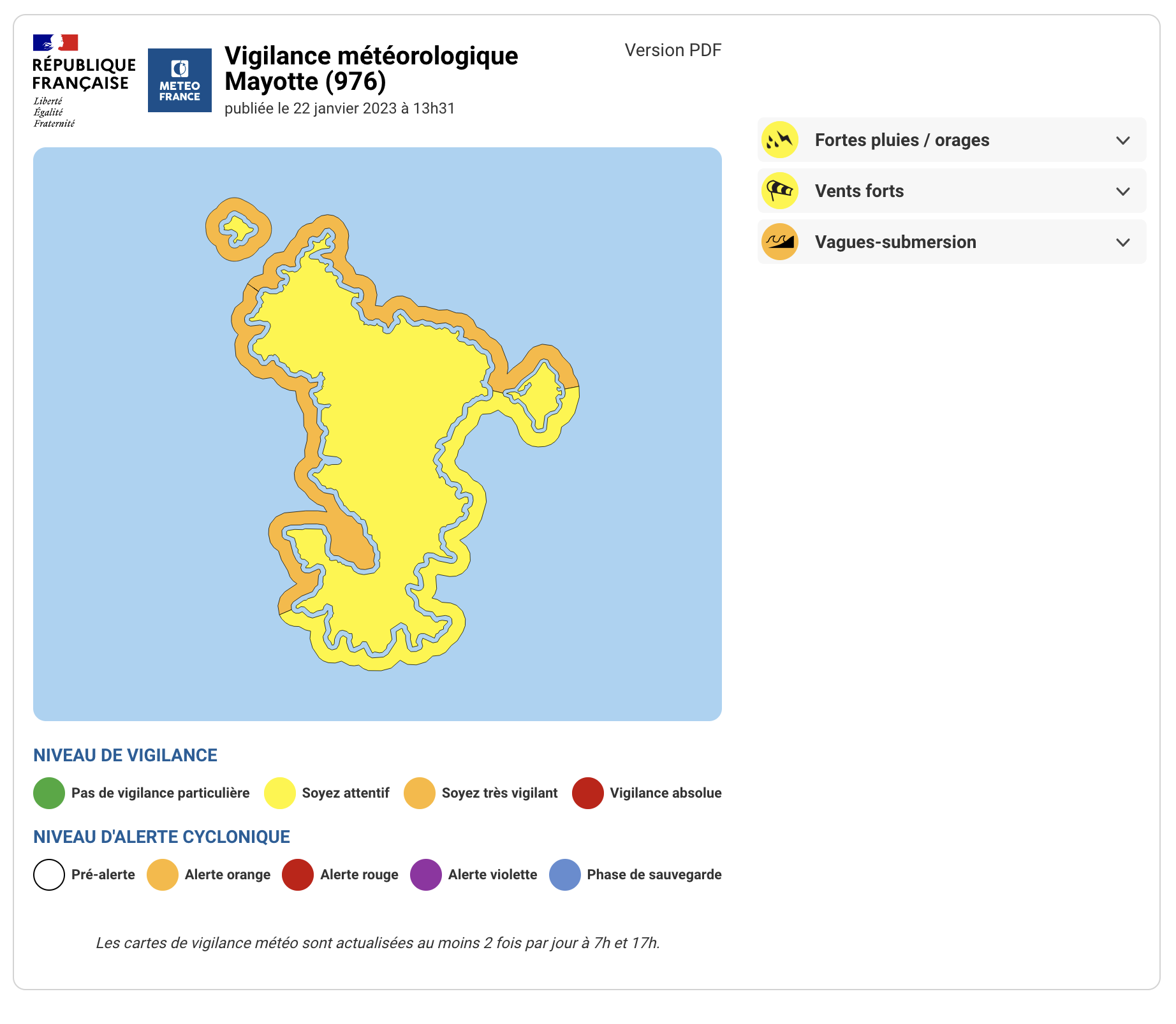 ALERTE METEO : Mayotte passe en vigilance orange « Vagues submersions marines »