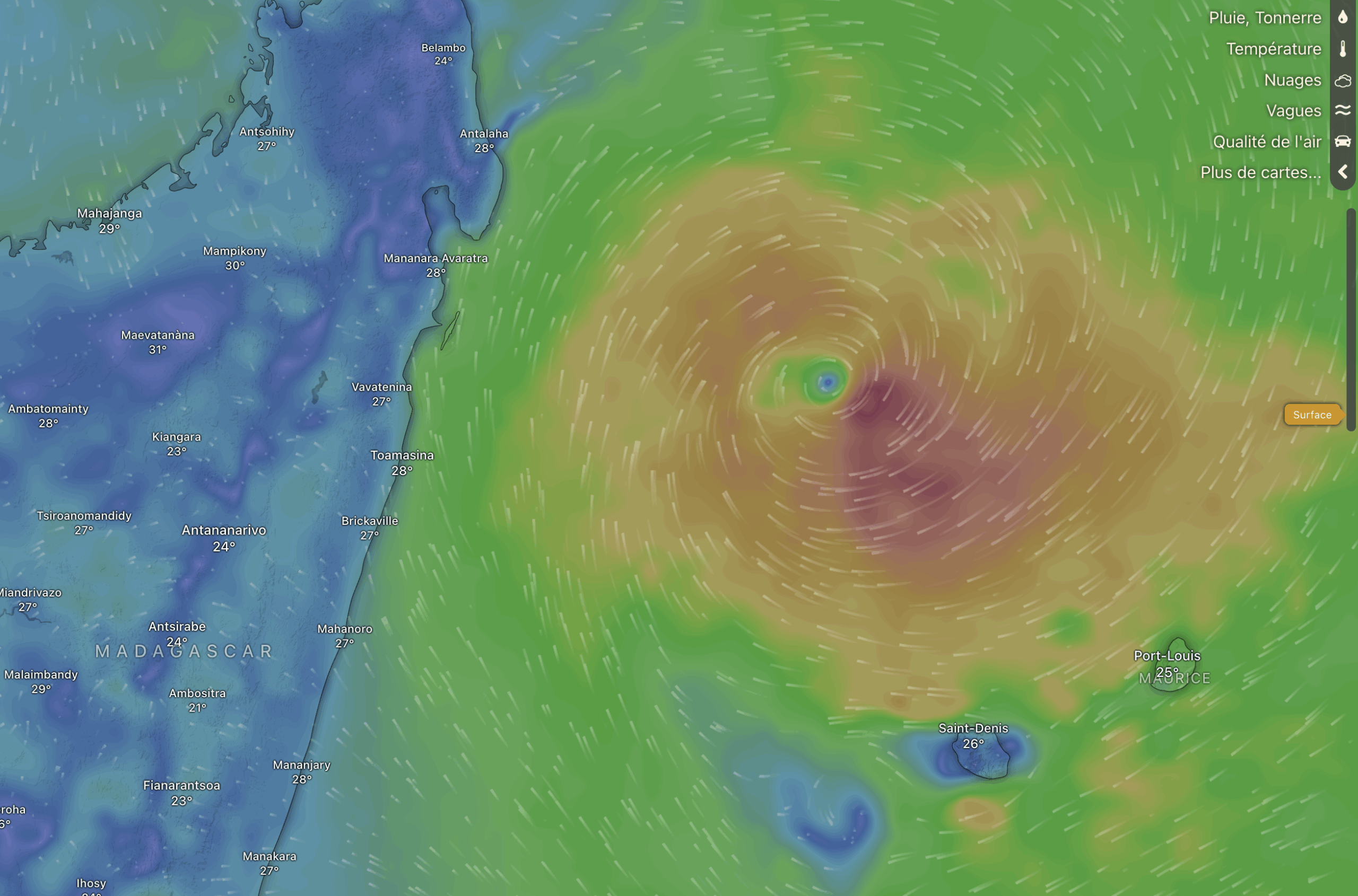 La Réunion placée en alerte cyclonique orange en raison de Belal