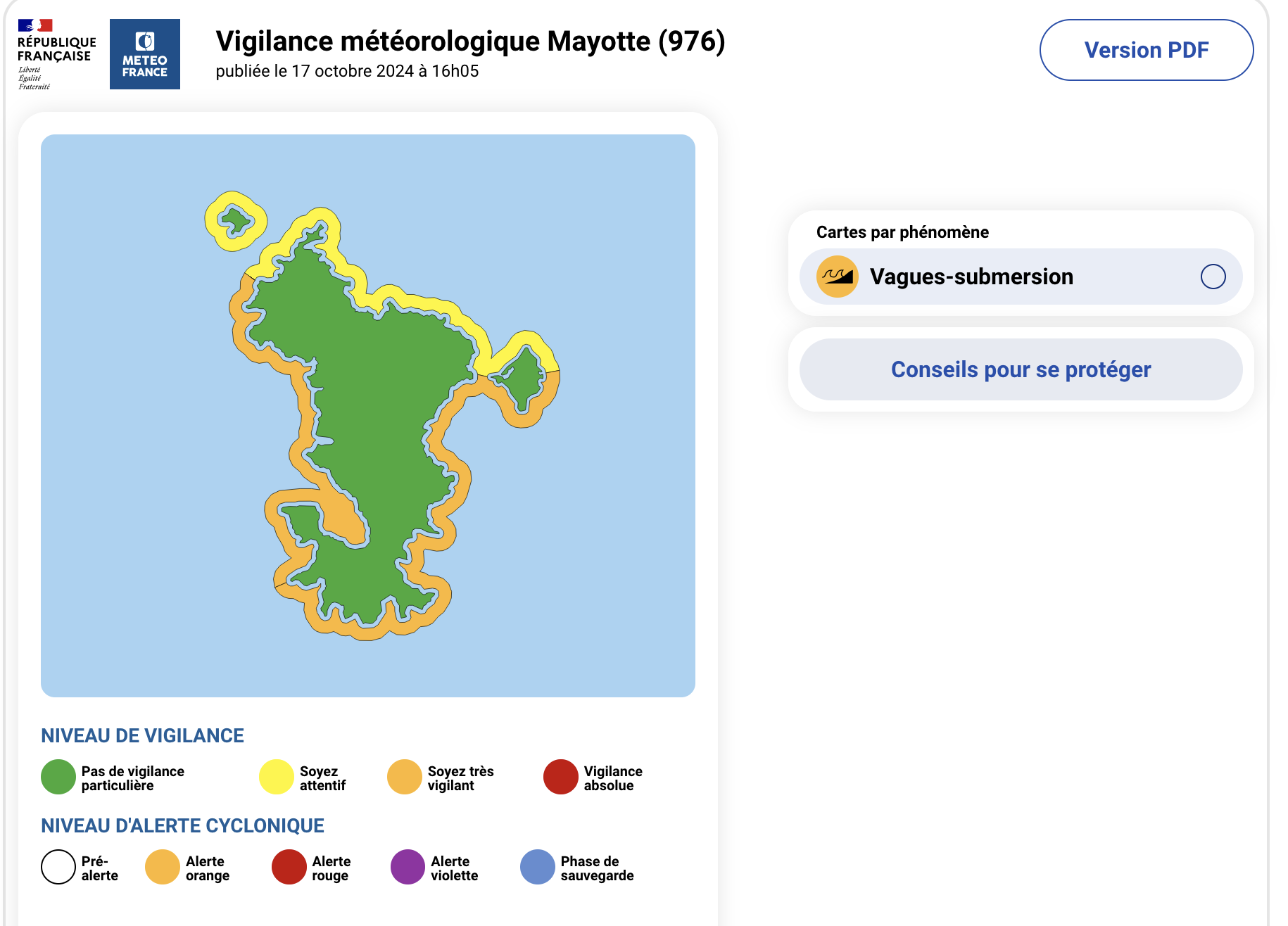 Vigilance orange vagues submersion marine