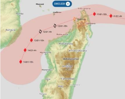 Le cyclone Dikeledi approche : déclenchement de l’alerte rouge cyclonique à 22 heures