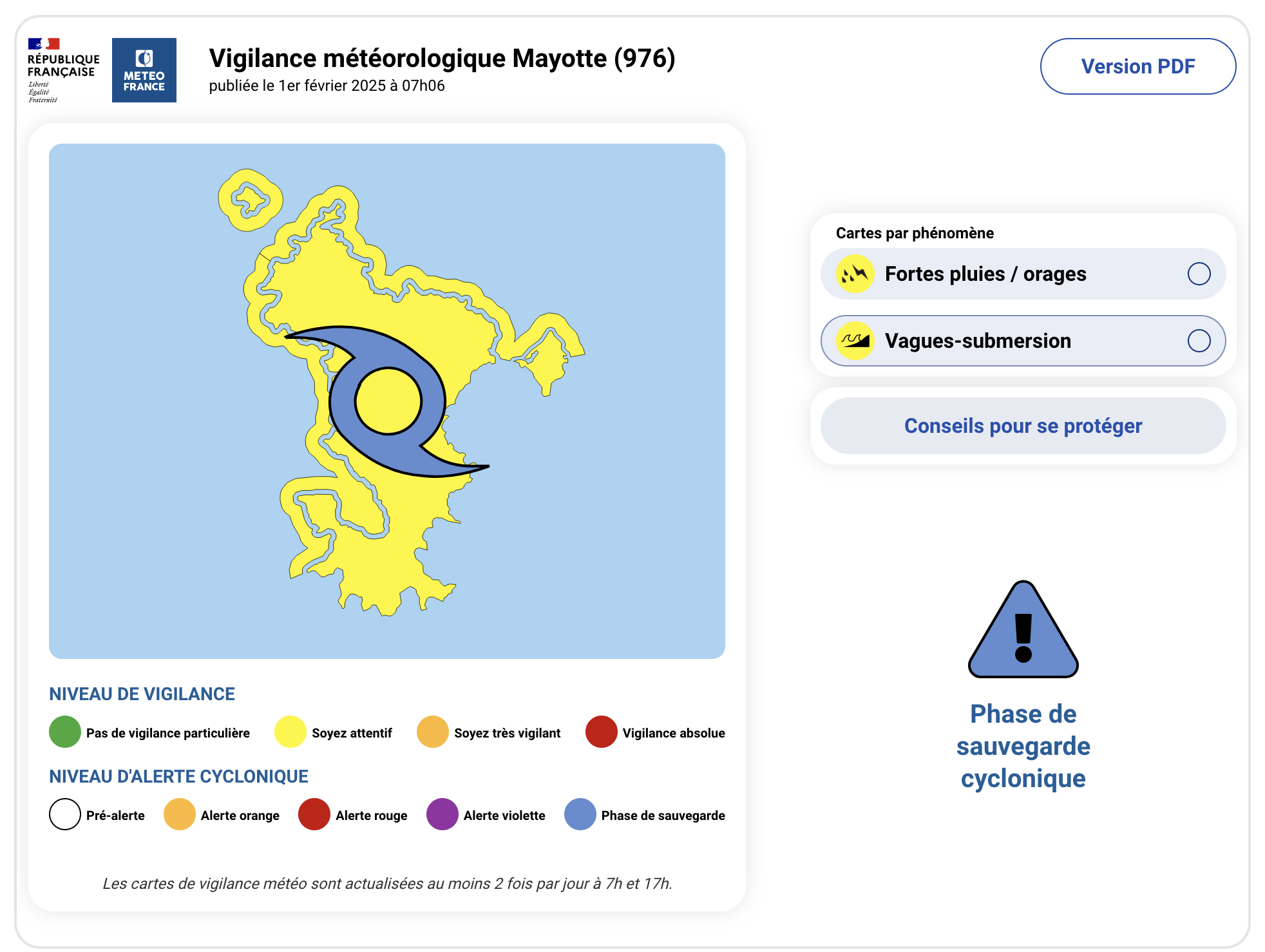 Une vigilance jaune “soyez attentif” est posée par Météo France