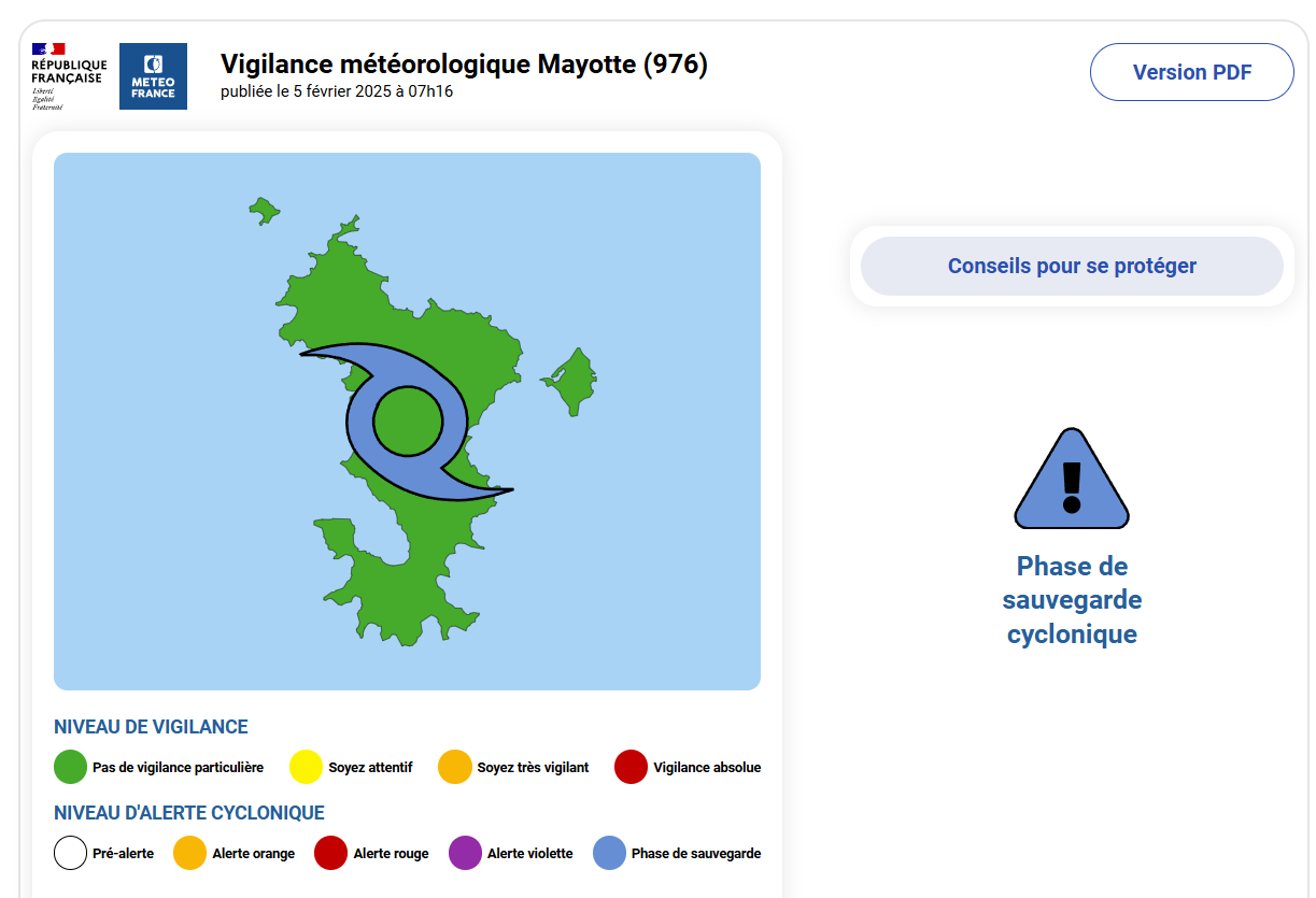 Fin de la vigilance jaune, Mayotte passe au vert