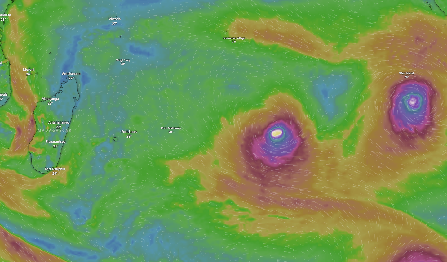 Un cyclone tropical et une zone au nord-est de Madagascar sous la surveillance de Météo France