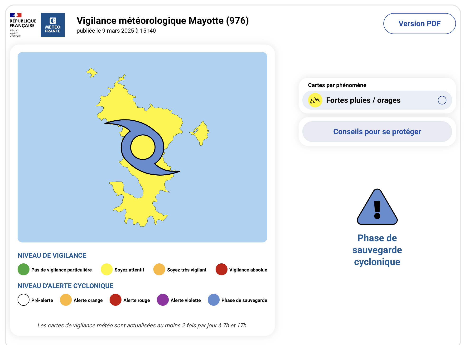 Météo France maintient la vigilance jaune pour des fortes pluies et des orages