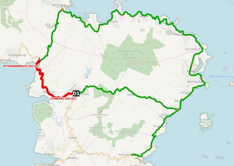 Coupure temporaire de la D1 entre Combani et M’Tsangamouji