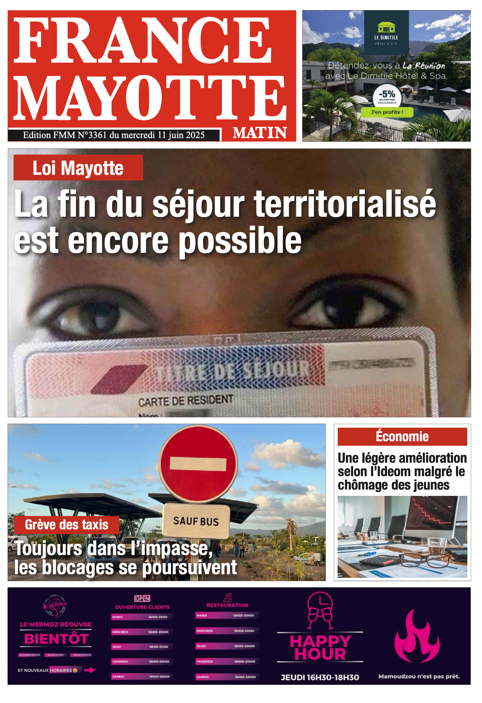 À la une de France Mayotte Matin aujourd’hui