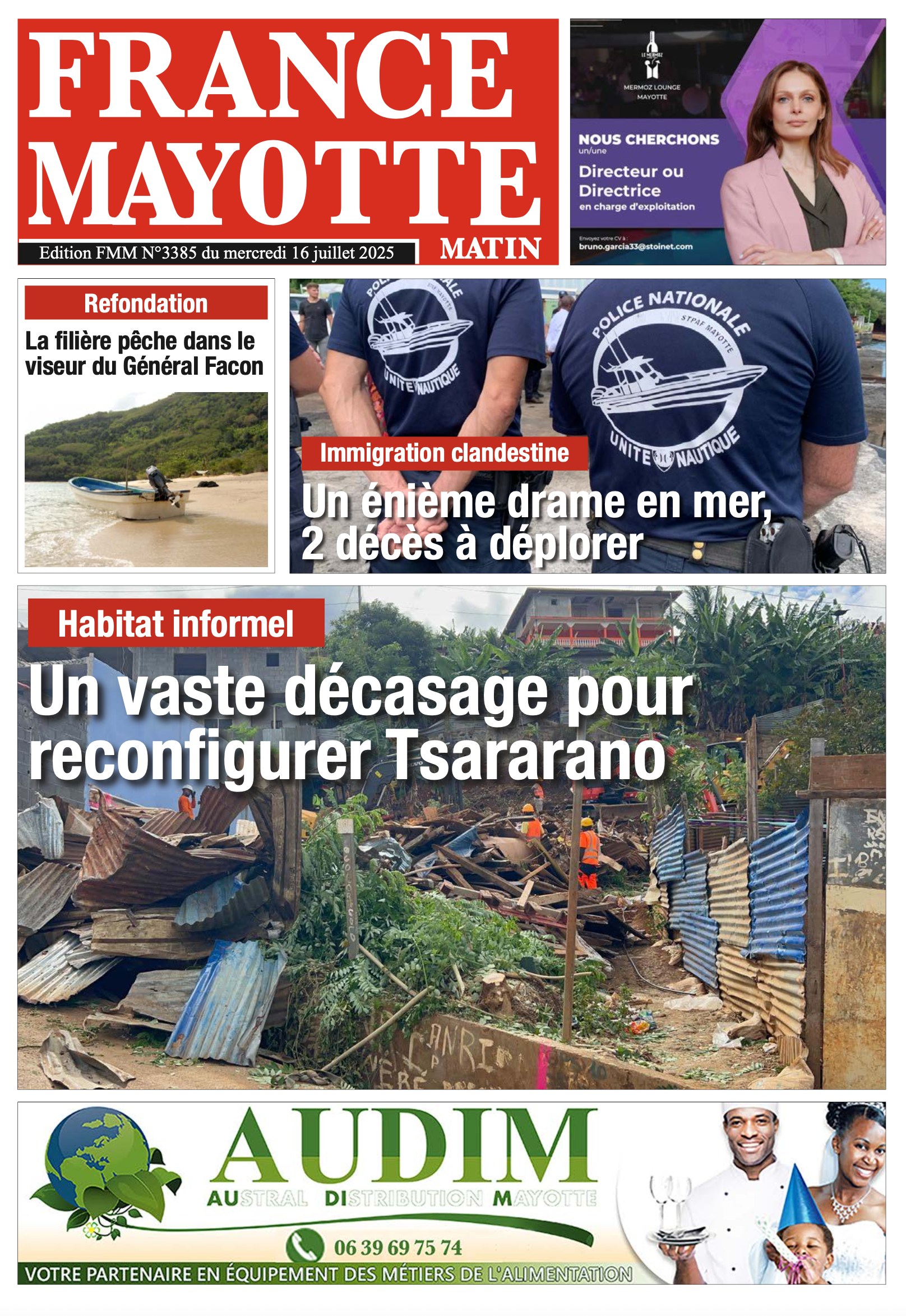 Votre France Mayotte Matin vient de paraître