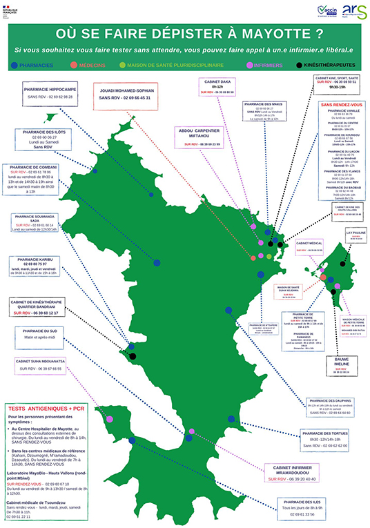 Nouvelle carte des centres de dépistage