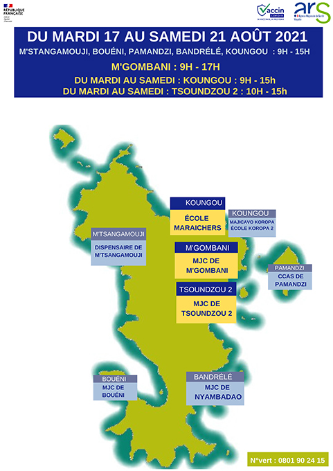 Carte des centres de vaccination la semaine prochaine