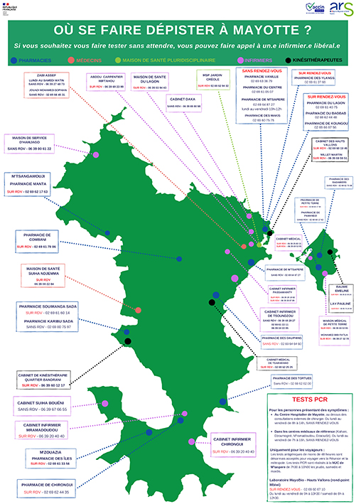 Nouvelle carte des centres de dépistage