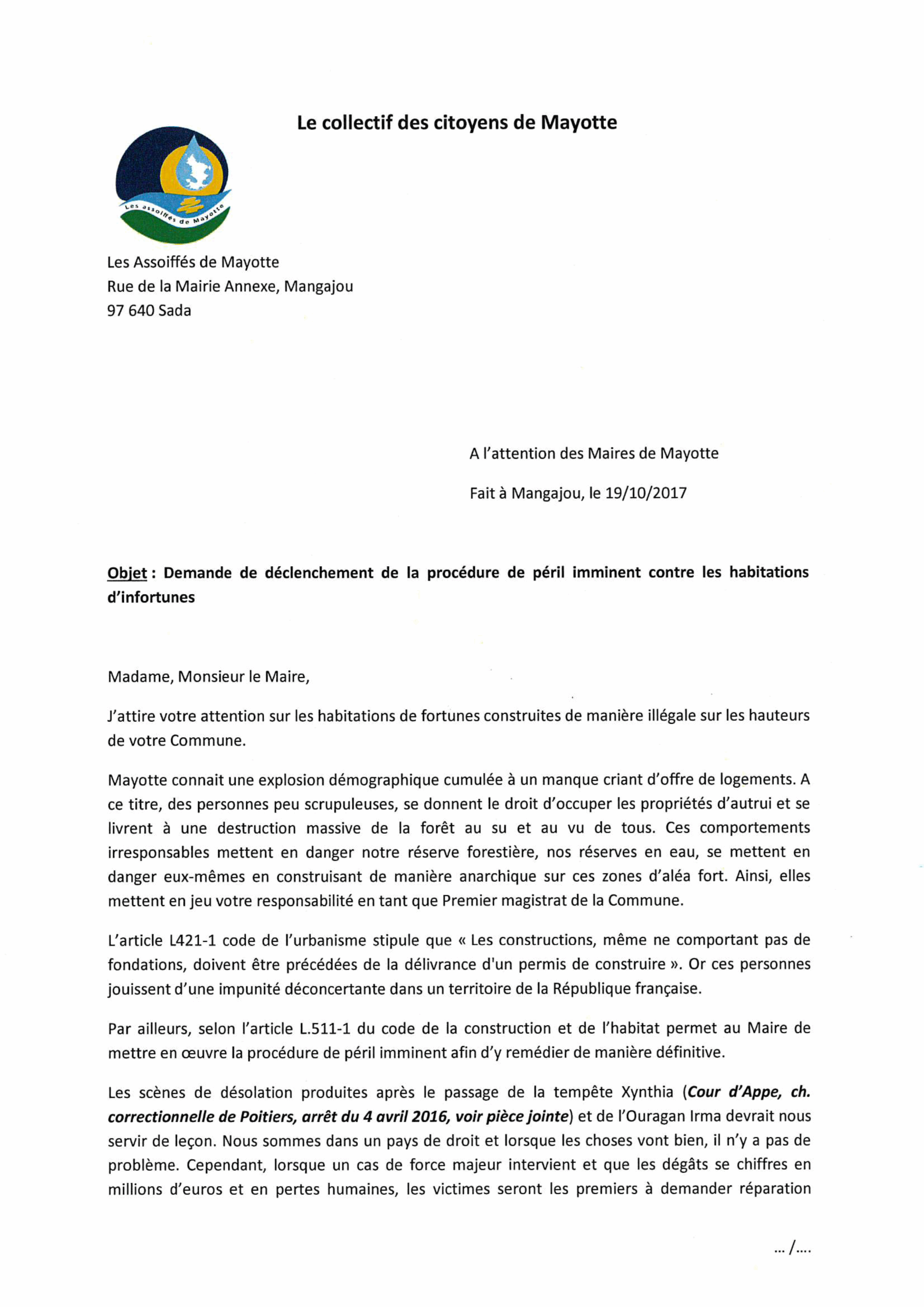 Les assoiffés de Mayotte interpellent les maires face aux “habitations d’infortunes”
