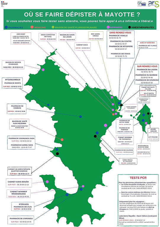 Nouvelle carte des centres de dépistage