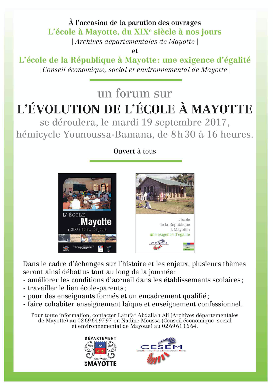 Un Forum sur l’évolution de l’école à Mayotte