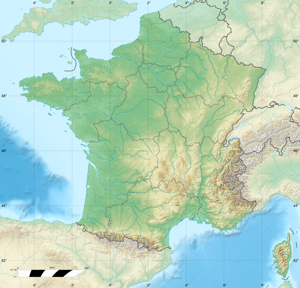 France relief location map