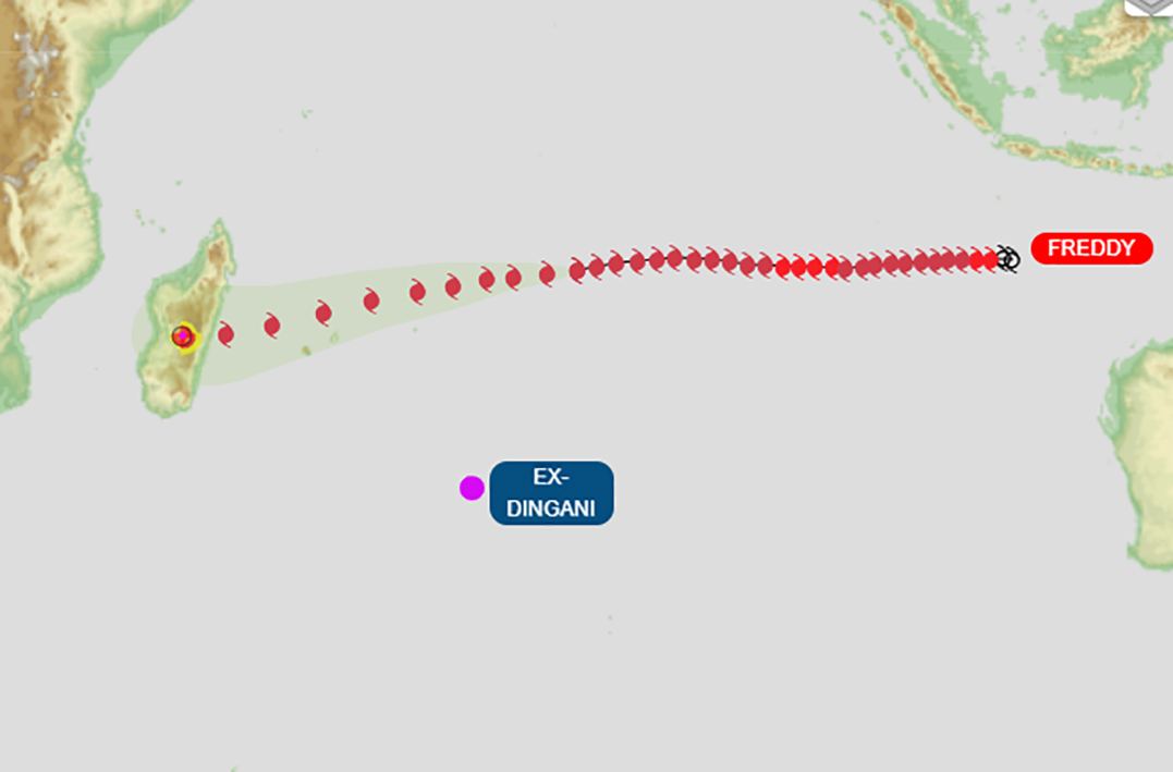 Le monstre Freddy s’est encore intensifié et est passé au stade de cyclone tropical très intense