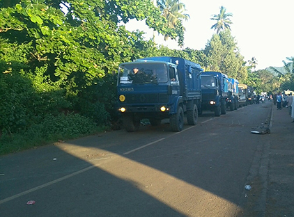 Les gendarmes mobiles positionnés à Kahani