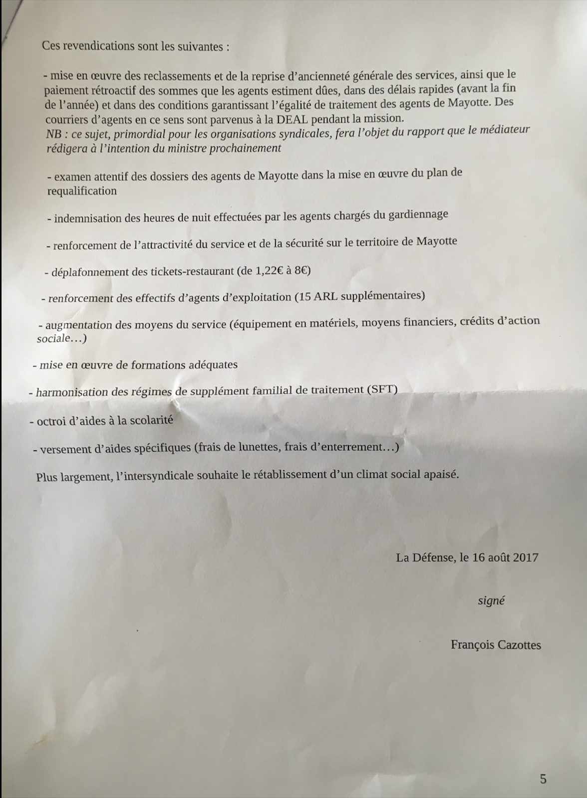 Une grève en préparation à la DEAL?