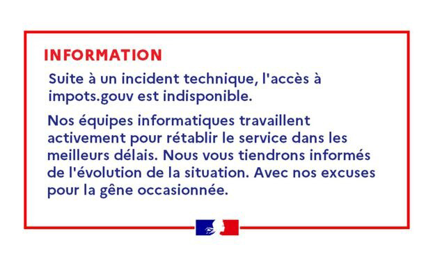 Le site des impôts inaccessible en raison d’un incident technique