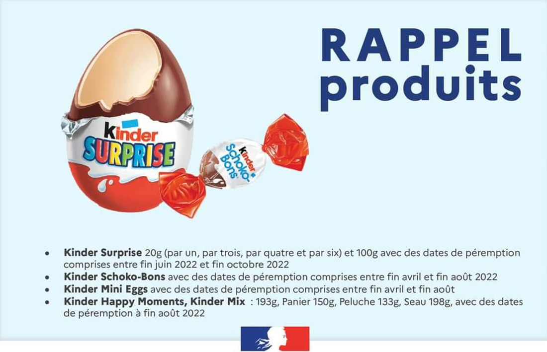 Après Buitoni et la bactérie E, Kinder et la salmonelle