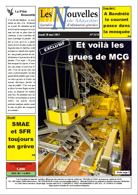 Port de Longoni : les grues sont arrivées