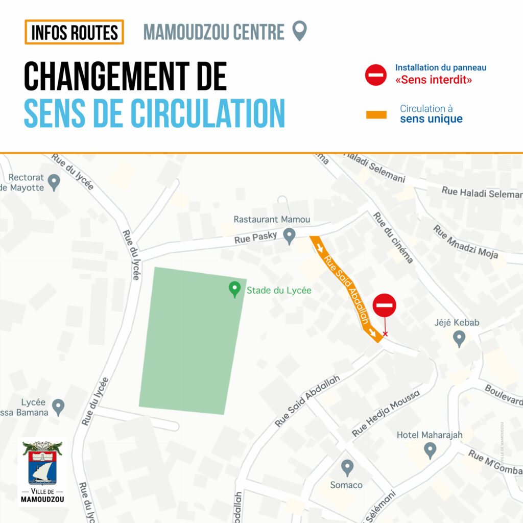 Modification du sens circulation de la rue Said Abdallah a Mamoudzou 2023 scaled 1