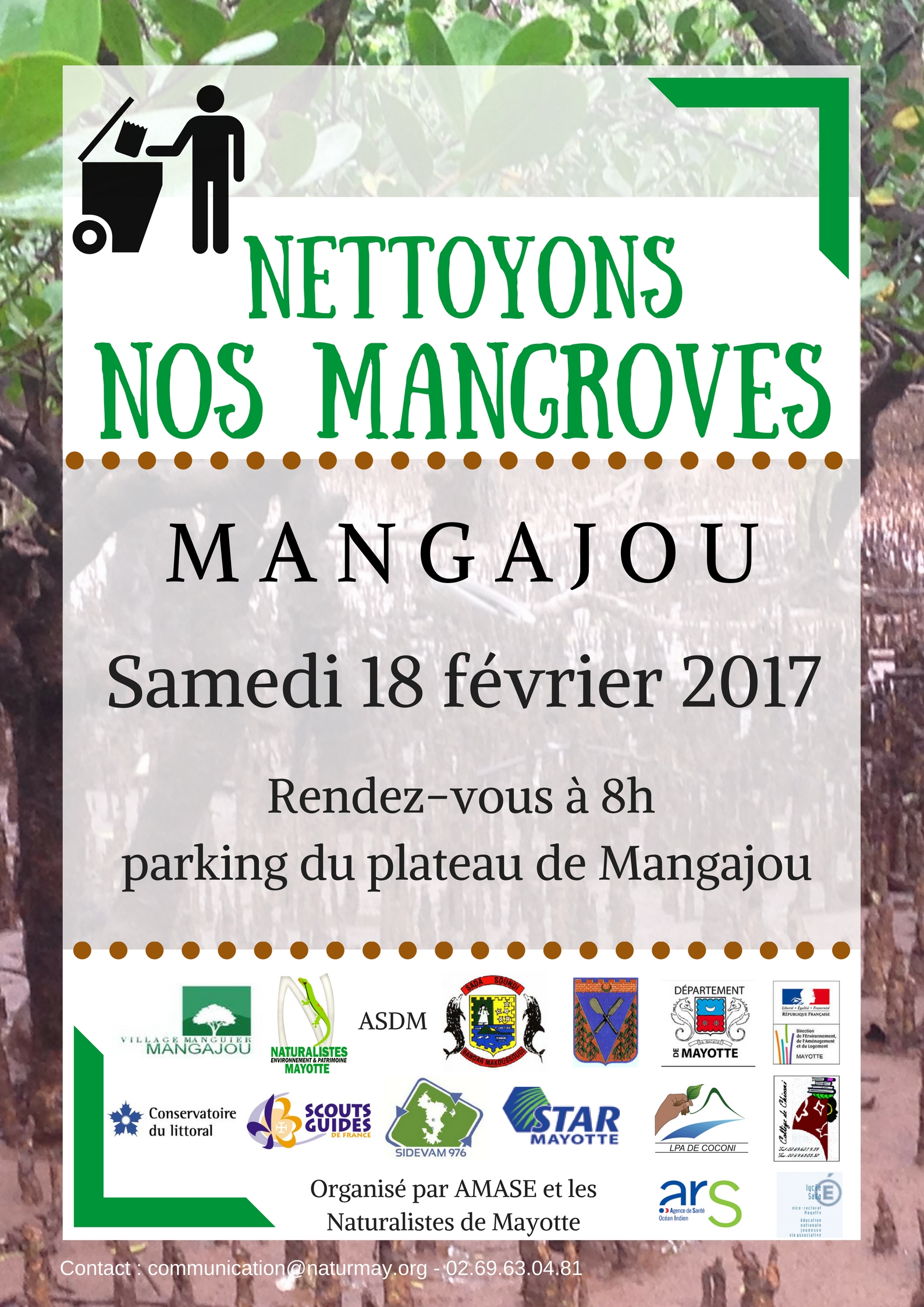 Opération de nettoyage de la mangrove de Mangajou