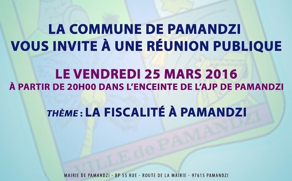 La fiscalité à Pamandzi, objet d’une réunion publique ce soir