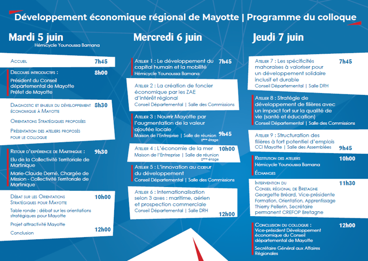 Le président du Conseil départemental ouvre le colloque sur le développement économique régional de Mayotte