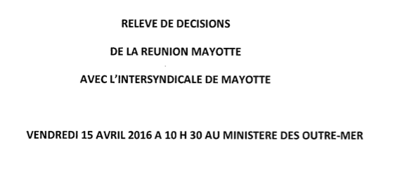 Relevé des décisions signé par l’Intersyndicale