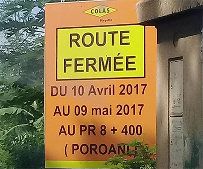 Fermeture de la RD5 pour travaux