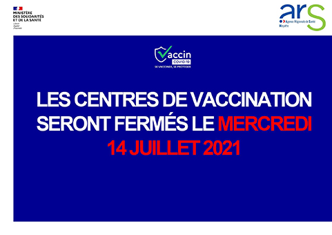 Les centres de vaccination fermés pour cause de 14 juillet
