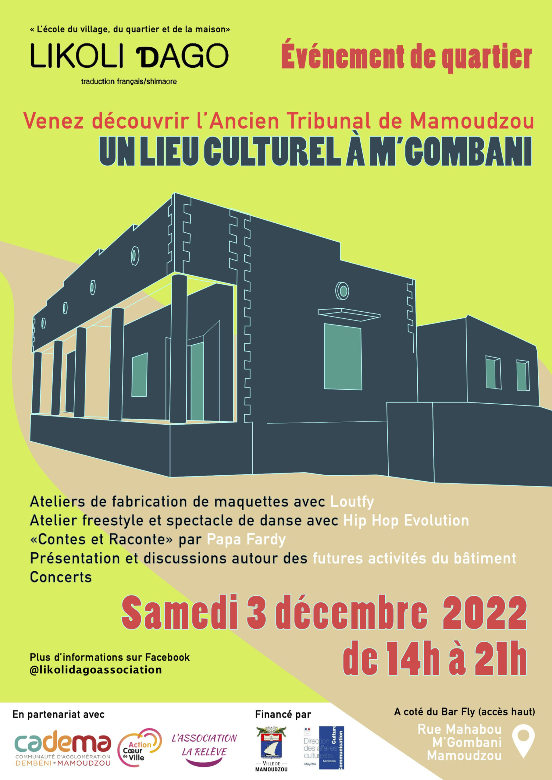 Quartier de M’Gombani : l’Ancien tribunal de Mamoudzou devenu tiers-lieu culturel