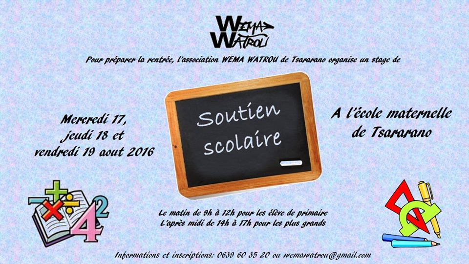 Wema Watrou : soutien scolaire mis en place