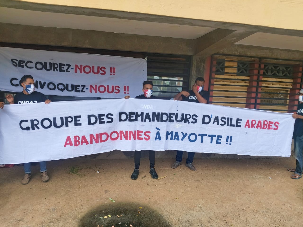 Manifestation des demandeurs d’asile arabes à Mayotte