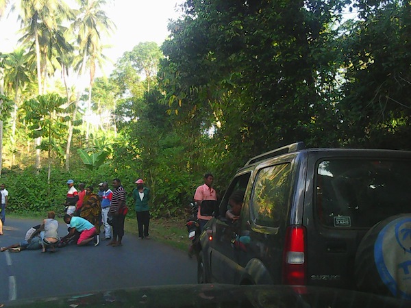 Vélo contre voiture à Ongoujou